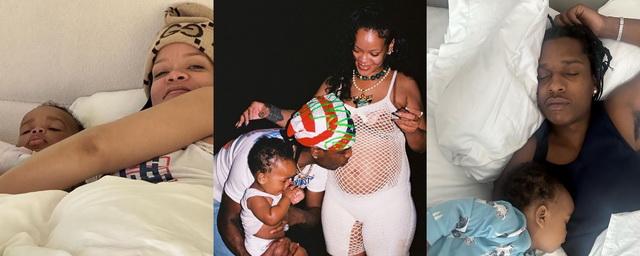 Рэпер A$AP Rocky показал редкие семейные фото с певицей Рианной и их сыном
